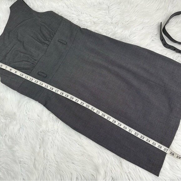 Adrienne Vittadini Women's NWT Black Grey Minimalist Belted Sheath Dress 6/C34 - Picture 11 of 11
